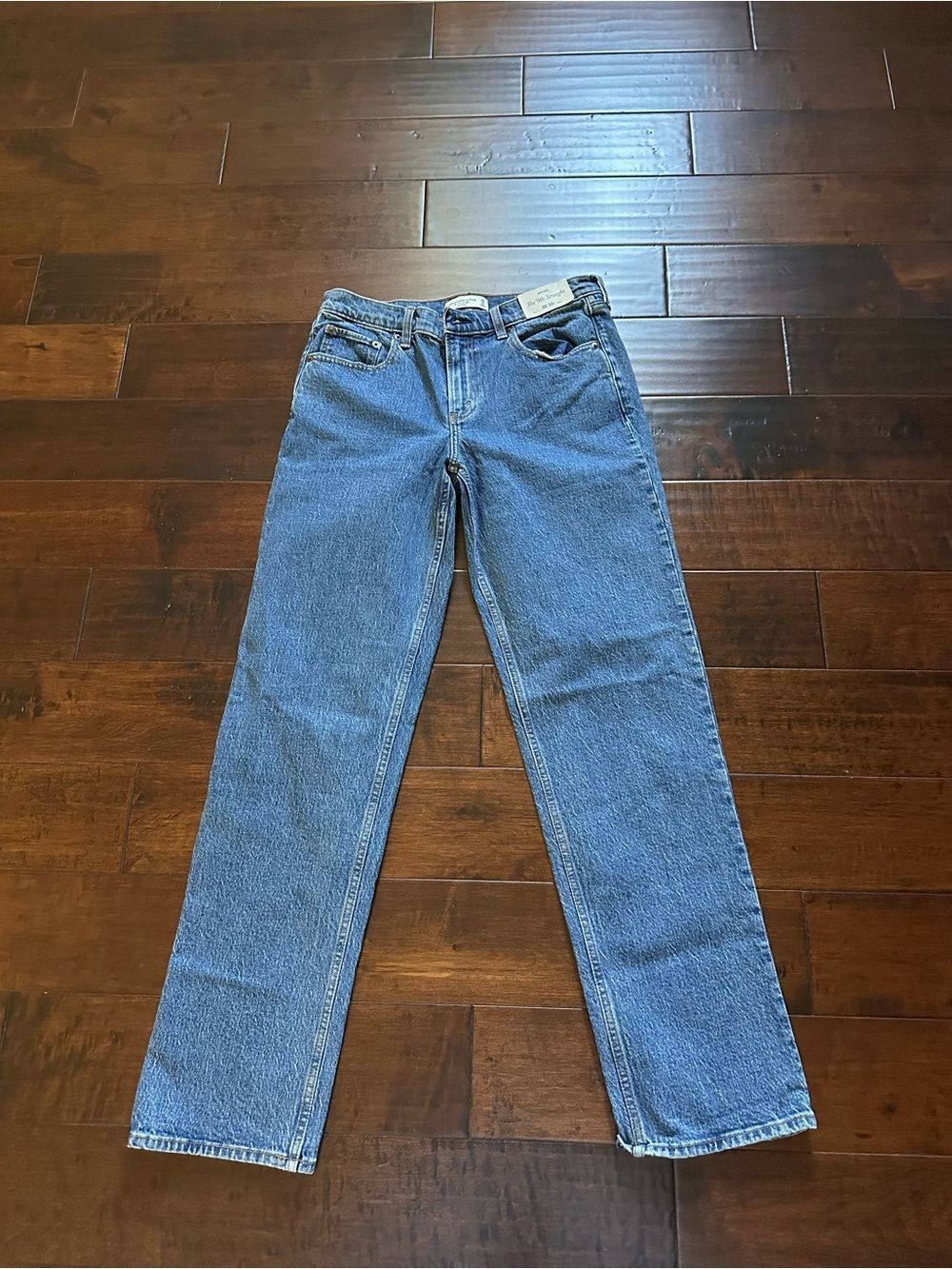 Abercrombie & Fitch '90s Straight Mid Rise Jeans in Blue Size 30 10L - New